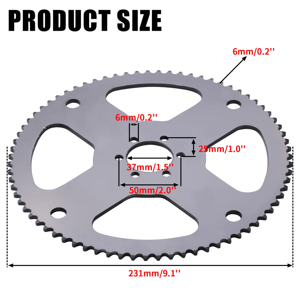 MWMNUN 35 chain 75-tooth rear sprocket installation holes close-up