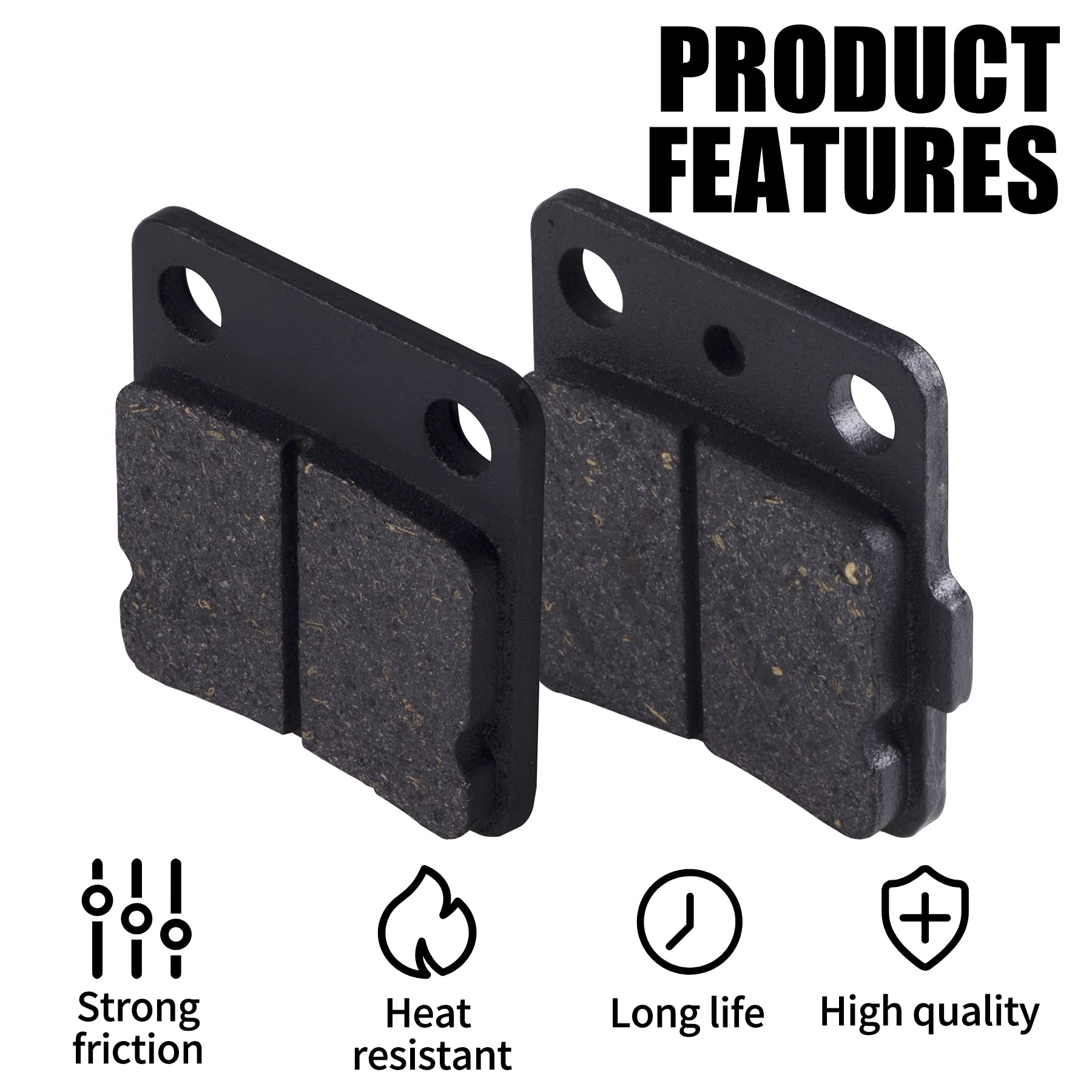 MWMNUN brake pads dimension chart close-up with front and rear sizes