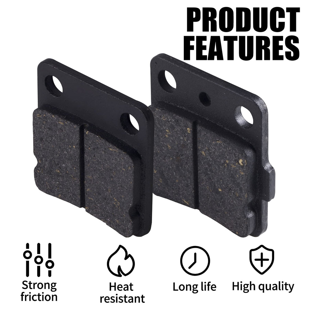 MWMNUN brake pads dimension chart close-up with front and rear sizes
