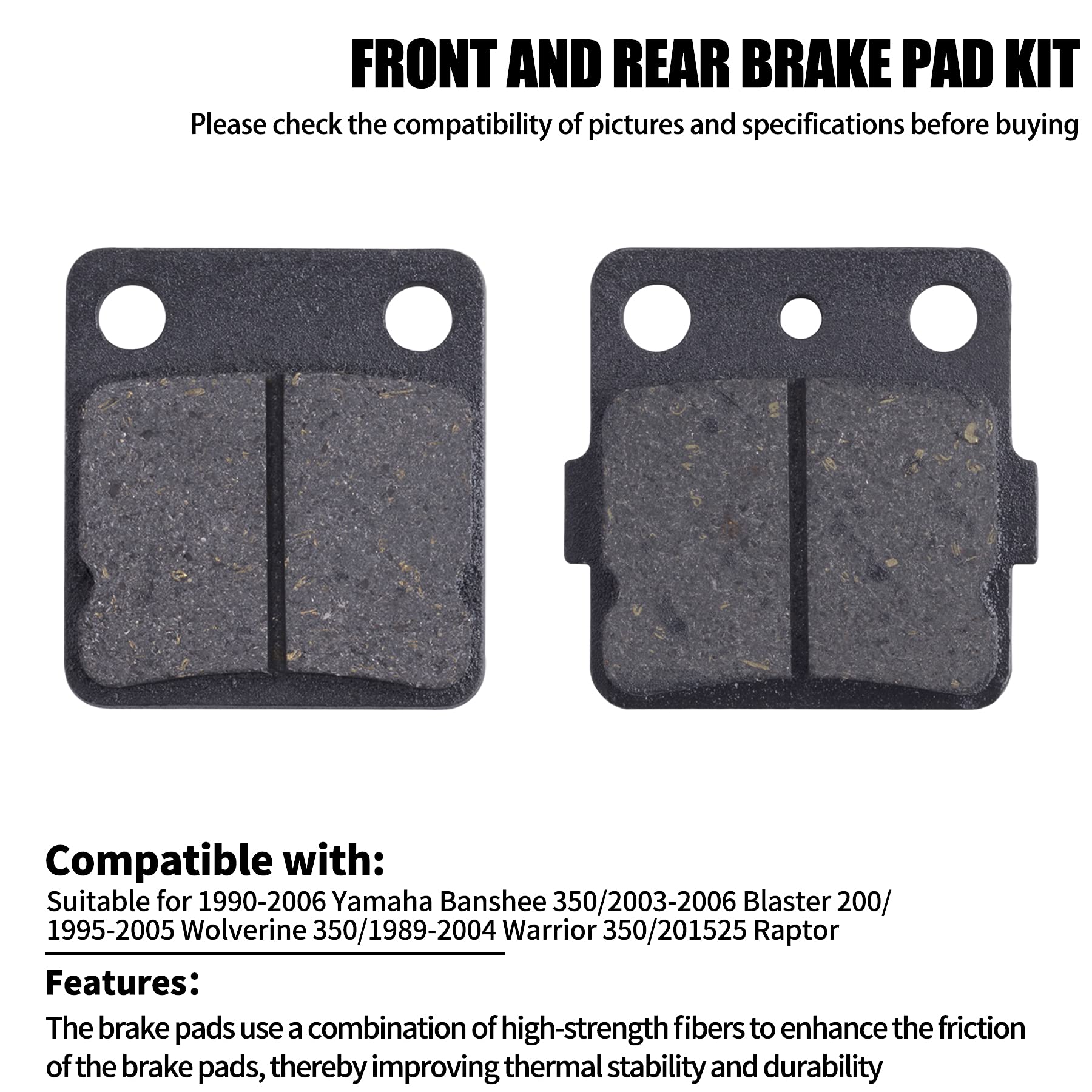 MWMNUN brake pads packaging box with model labels for easy identification