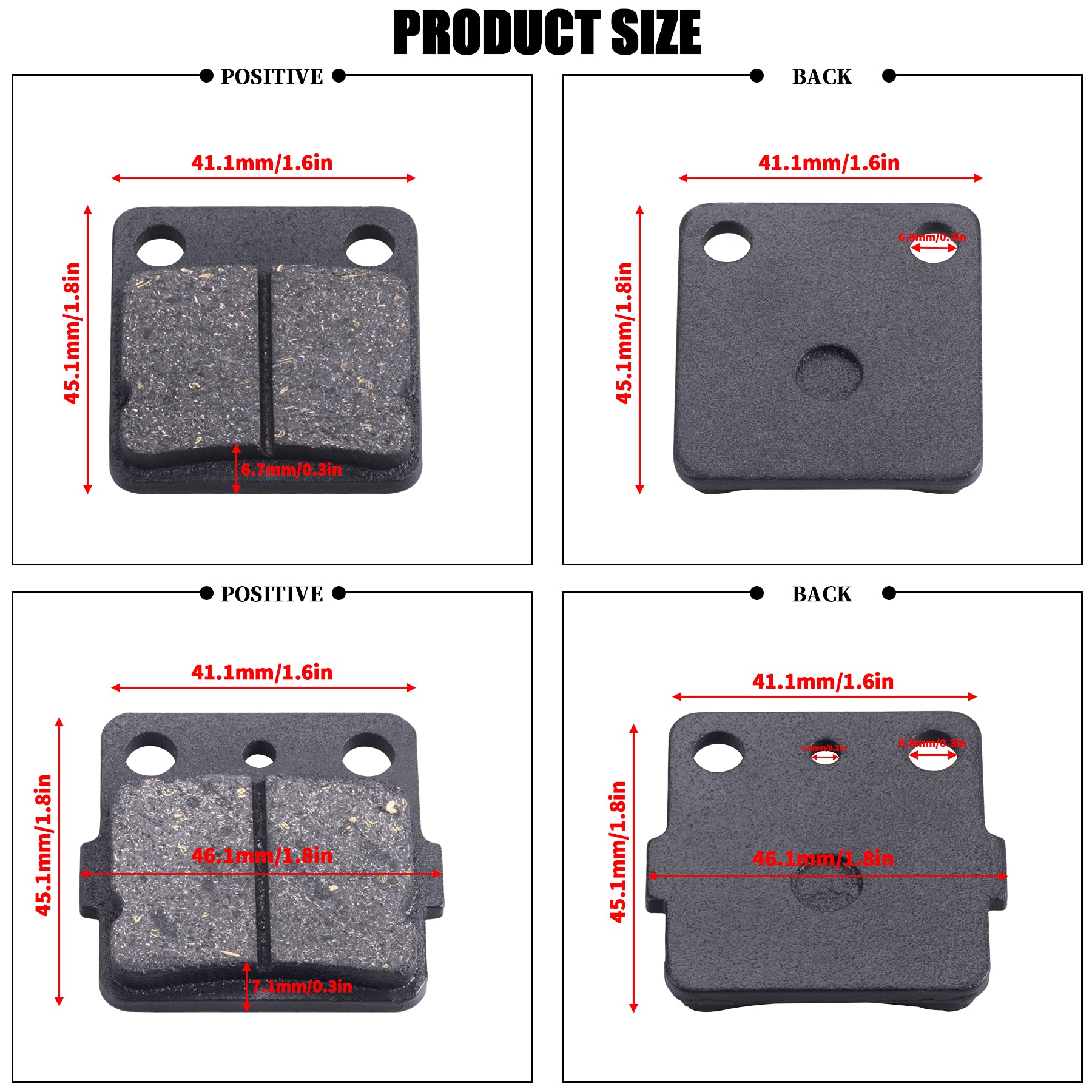 MWMNUN brake pads rear close-up highlighting durable friction surface for all-weather performance