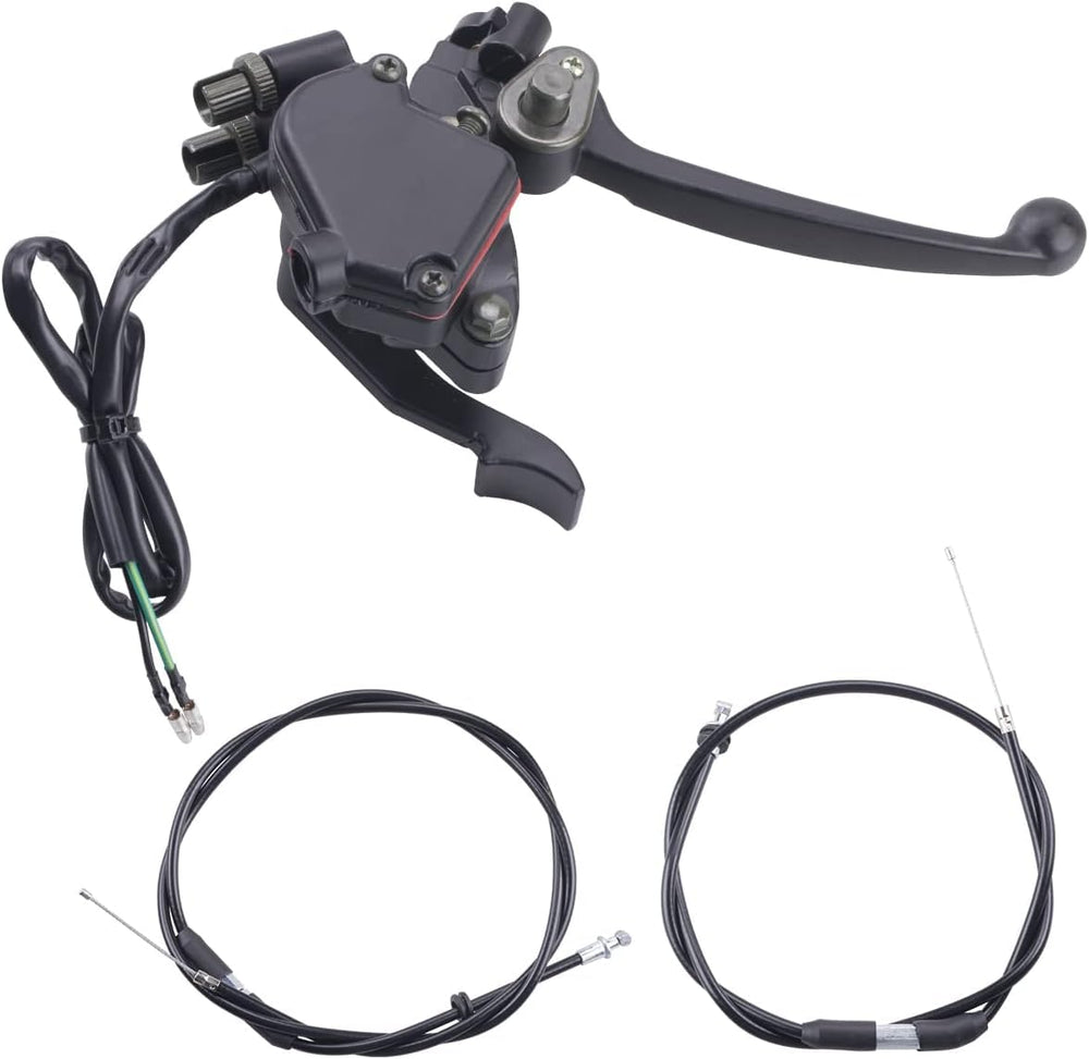 MWMNUN thumb throttle with dual brake lever for 50cc-90cc ATVs, precise control.