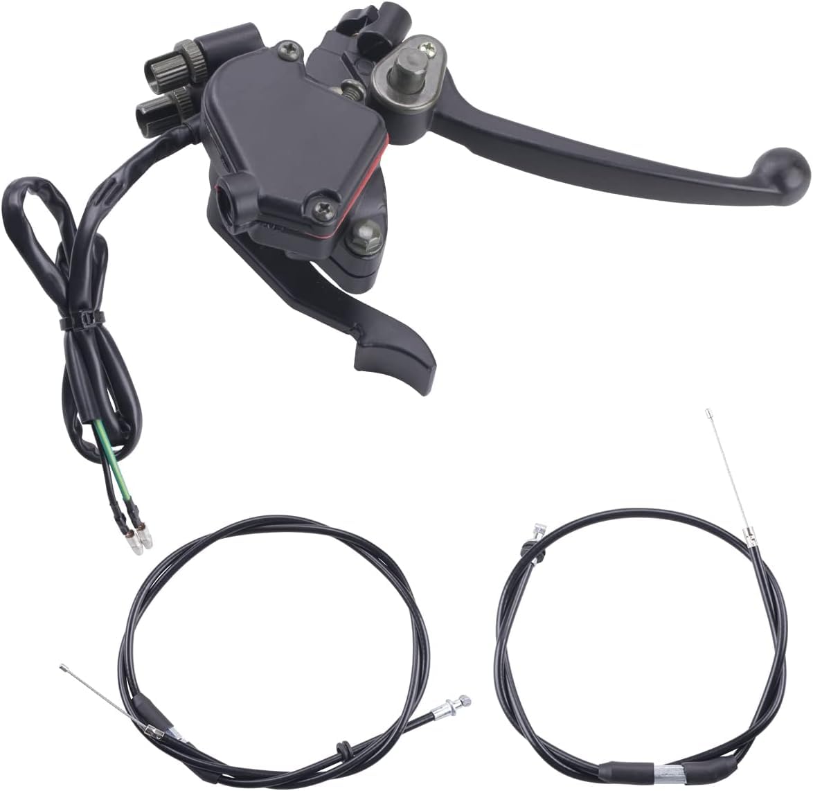 MWMNUN thumb throttle with dual brake lever for 50cc-90cc ATVs, precise control.