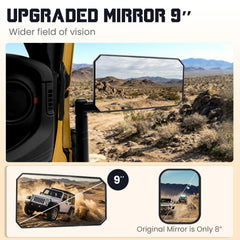 MWNYO doorless side mirror bracket securely mounts for rugged rides.