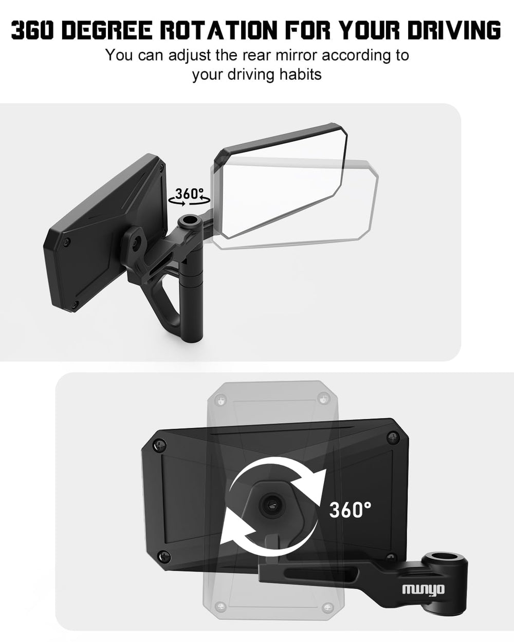 MWNYO easy-install mirrors fit without drilling for fast trail-ready setup.