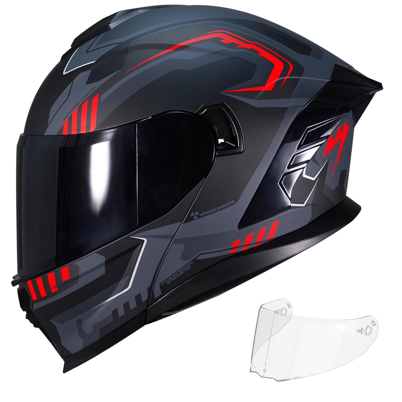 MXJ Gear JR-815 front view shows a sleek modular helmet with safety-first design.