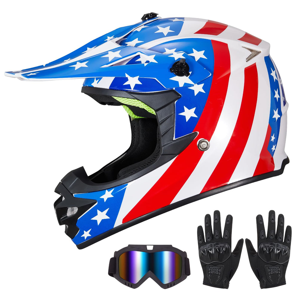 MXJ Gear youth helmet front view with durable ABS shell and ventilation.
