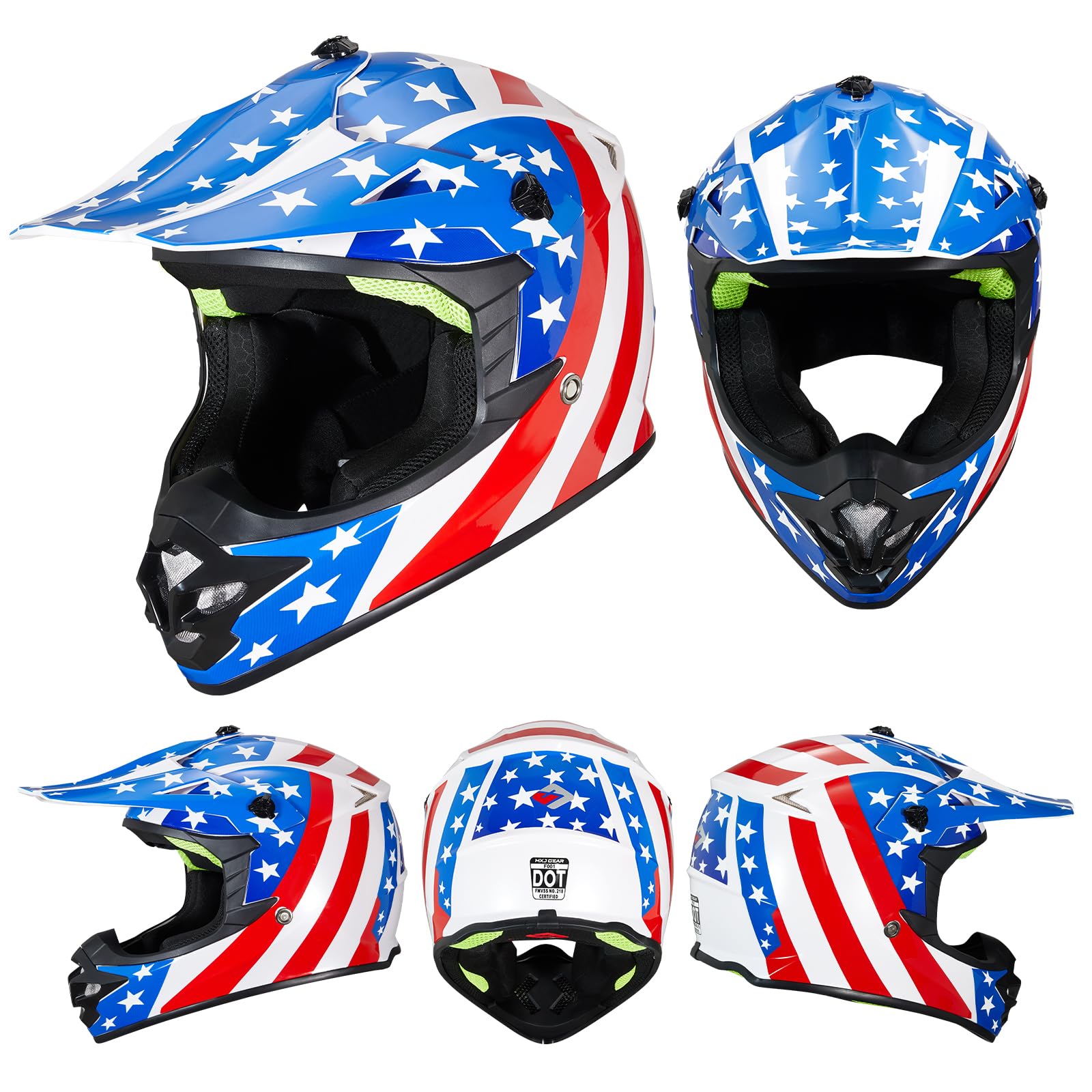 MXJ Gear youth helmet with goggles included for complete off-road readiness.