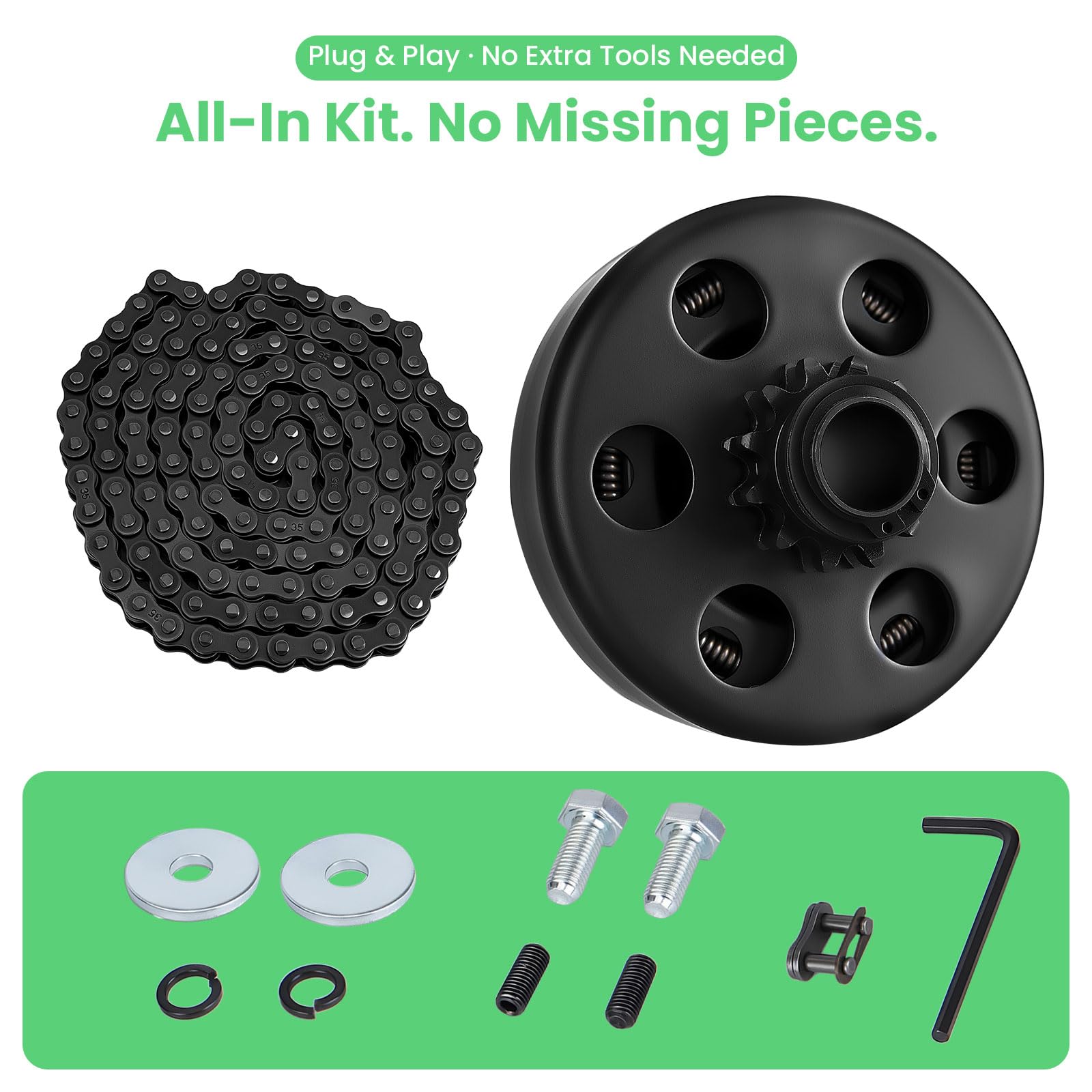 mycheng Predator 212 clutch kit shows heat-dissipation slots for cooler operation.