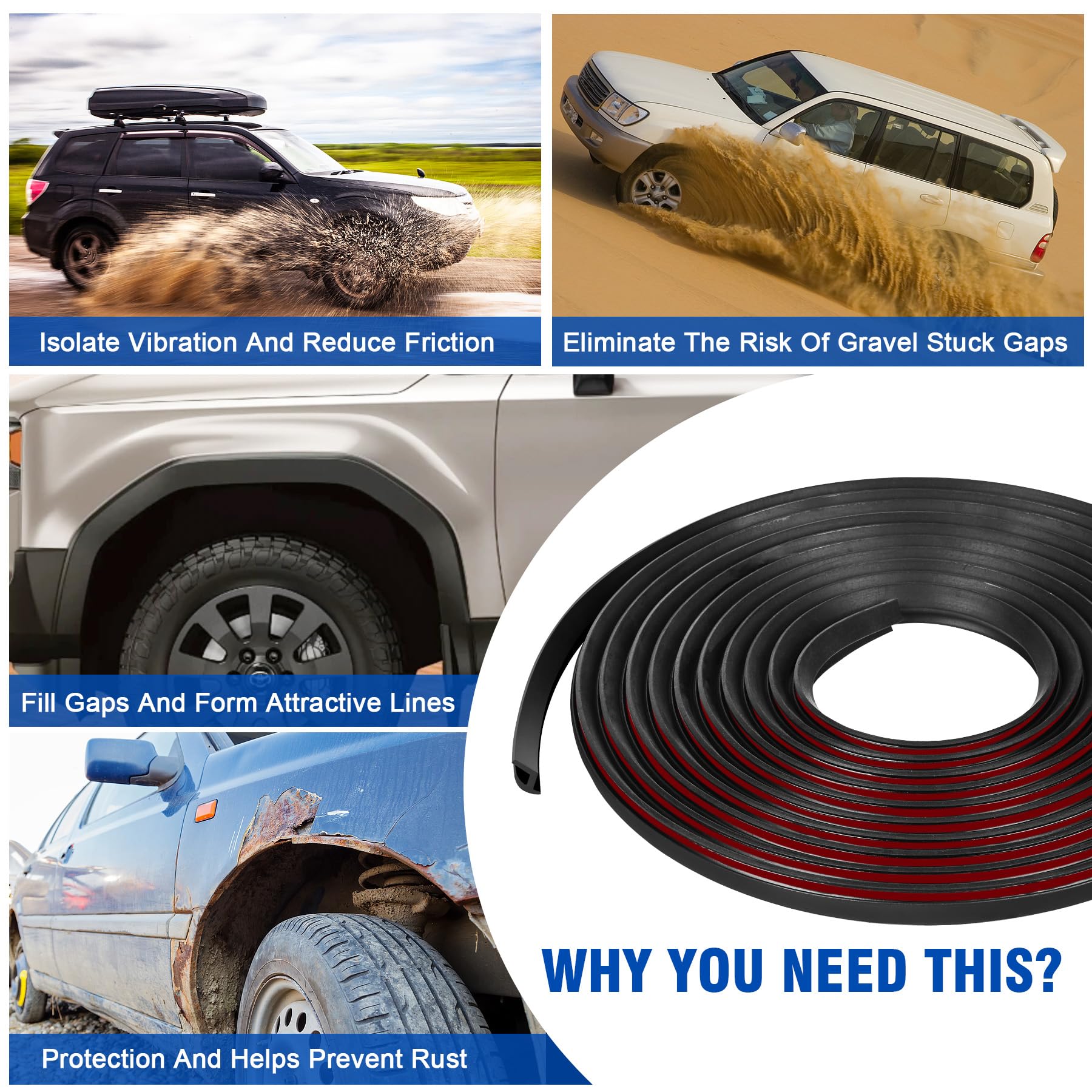 MYFAMIREA Adhesive tape bond assists easy, durable fender installation.