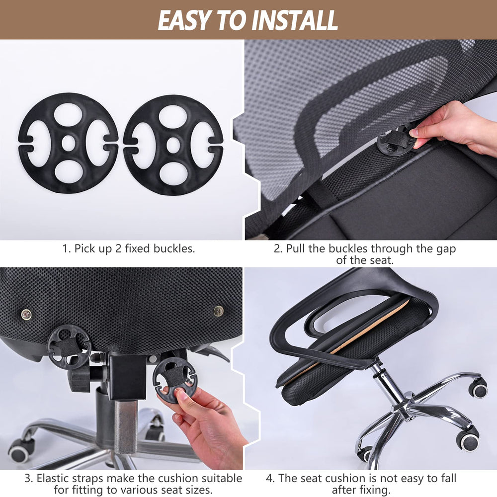 MYFAMIREA cushion fits most car seats and office chairs for versatile use.