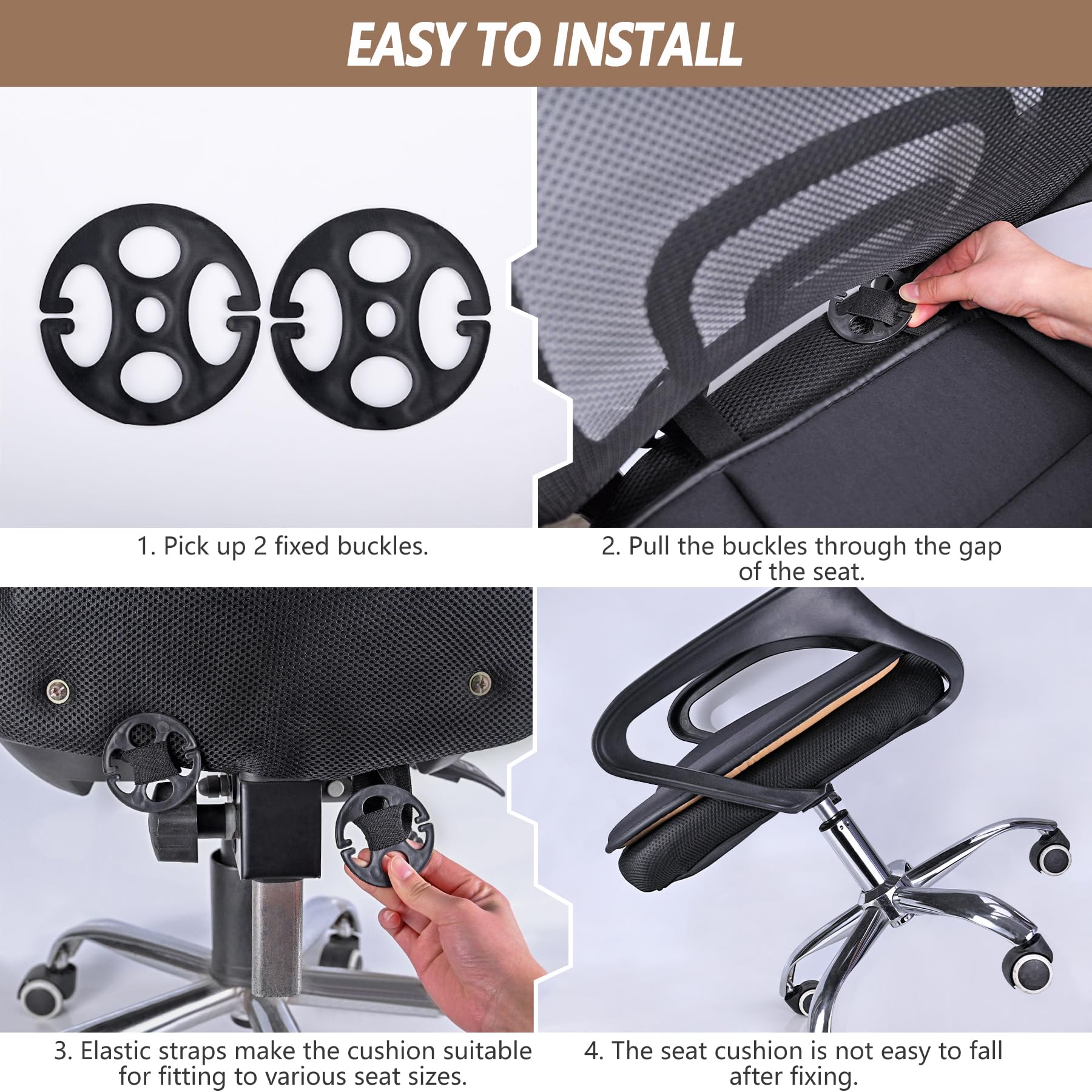 MYFAMIREA wide compatibility fits most car and office chairs.