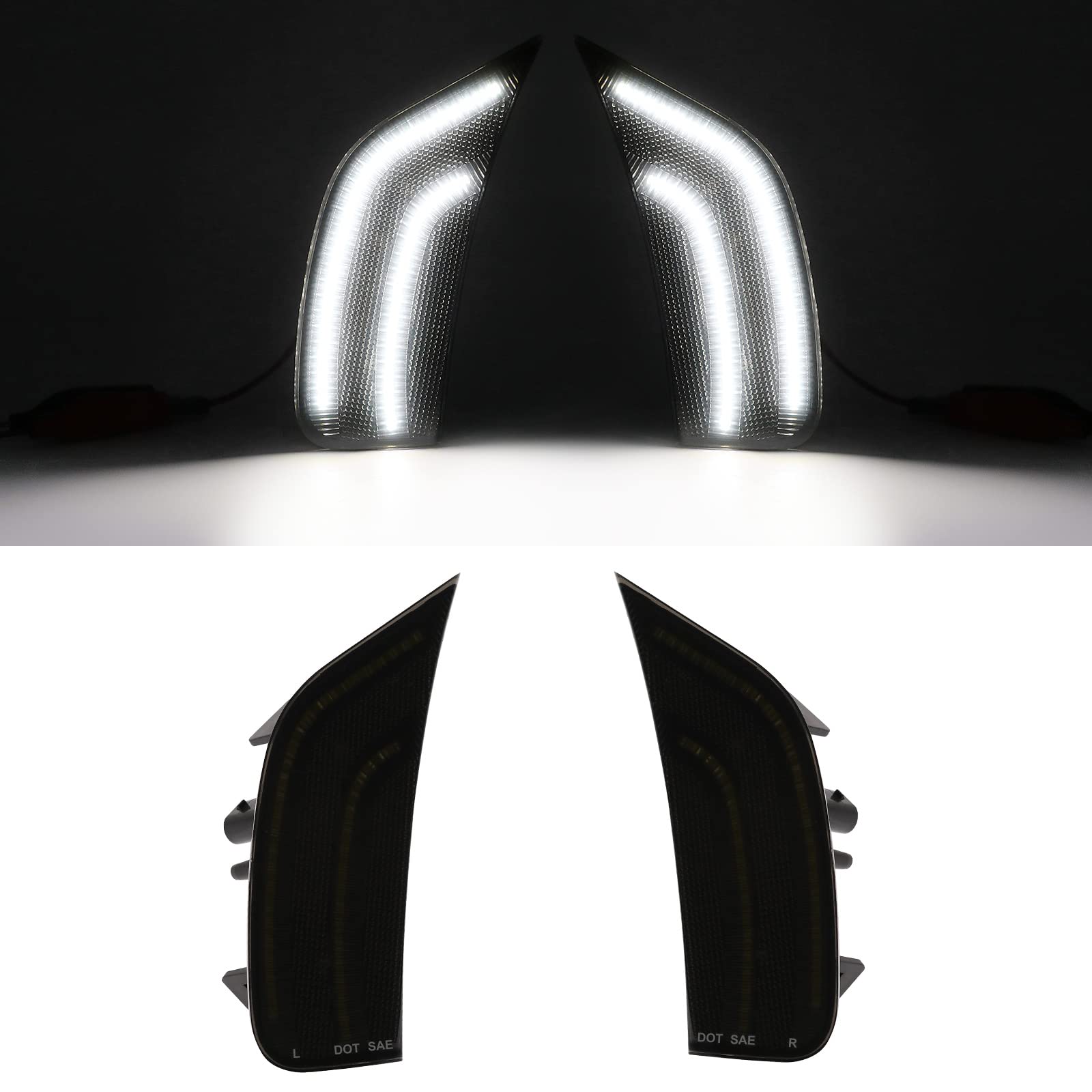 Mynoway smoked-lens LED side marker lamp on Yukon front left enhances night signaling