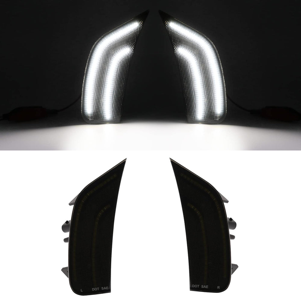 Mynoway smoked-lens LED side marker lamp on Yukon front left enhances night signaling
