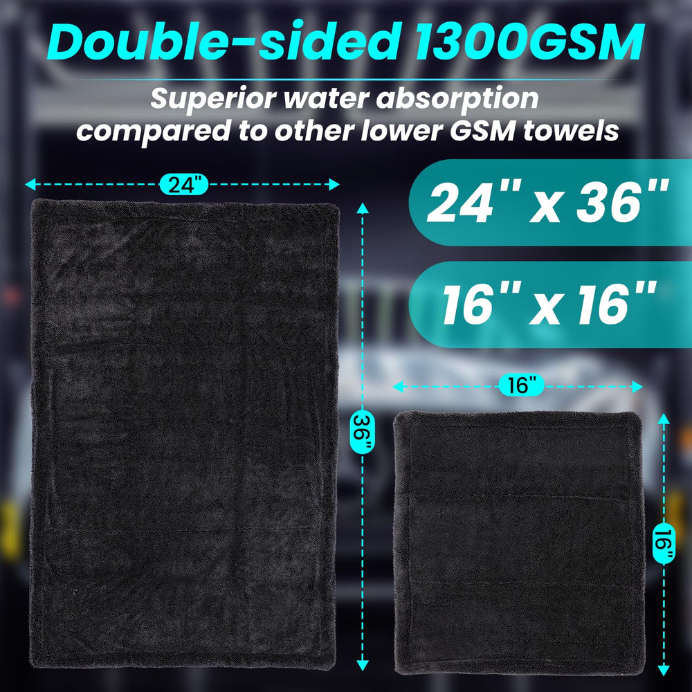Mysticline car drying towel 16x16 cleans tight spaces smoothly.