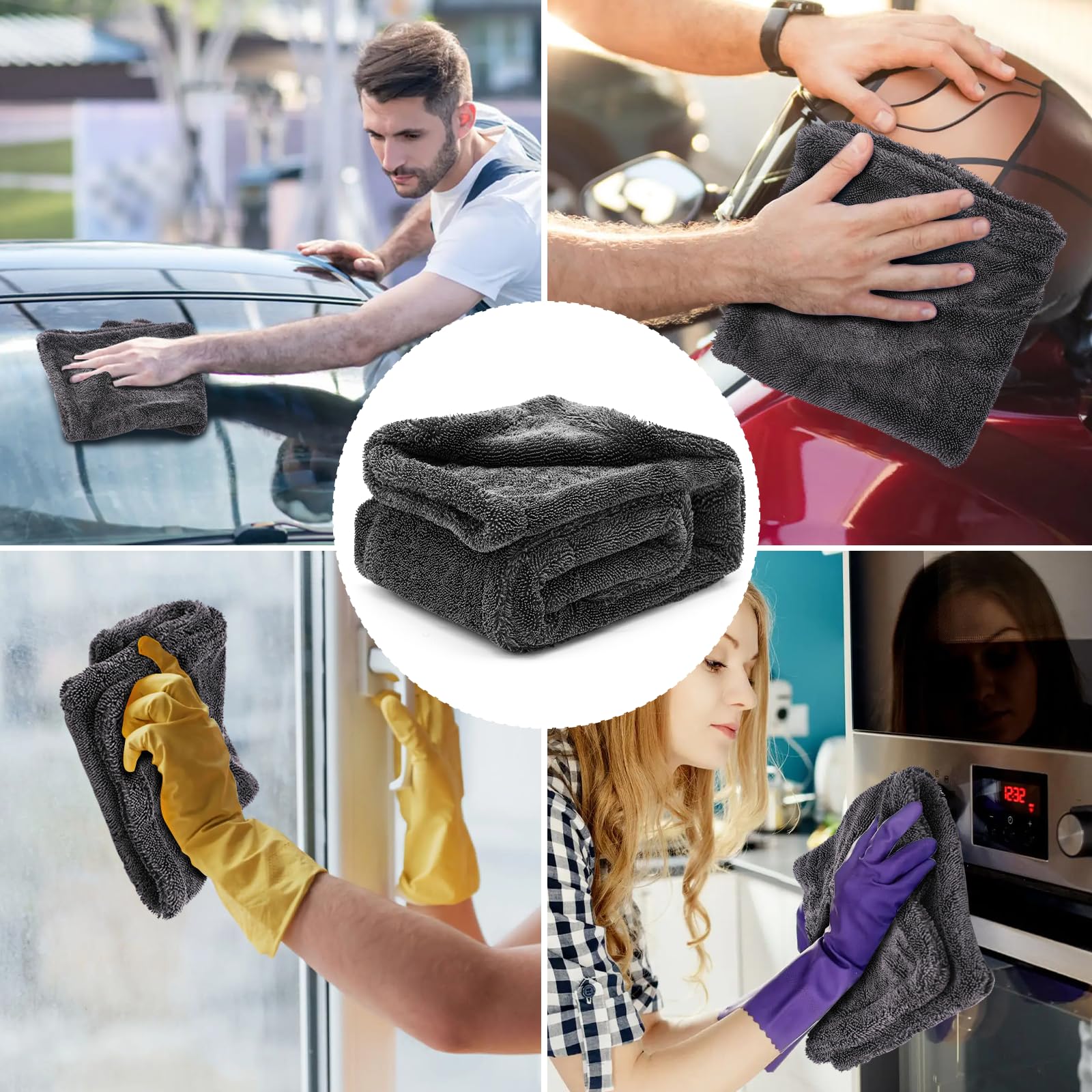 Mysticline multi-purpose cleaning towel adapts to cars and homes.