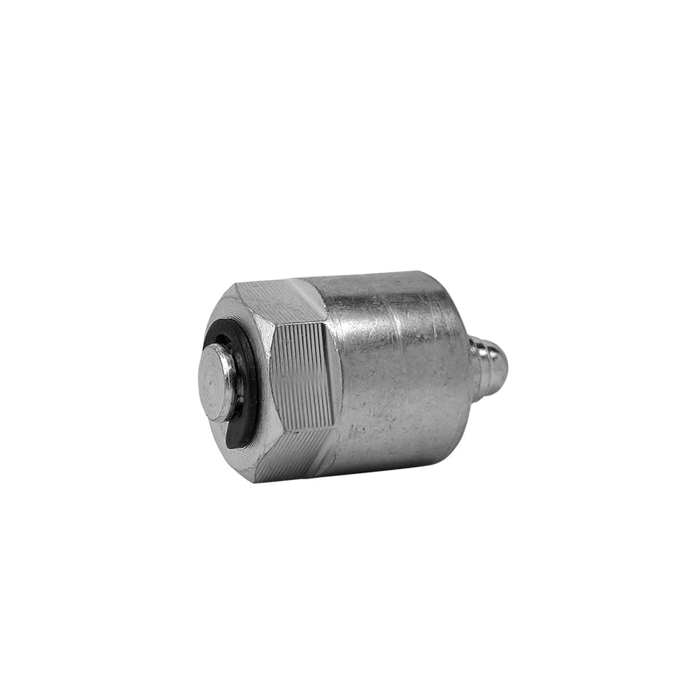Mysttoo 16mm injector block-off cap ready for fuel isolation during tests.
