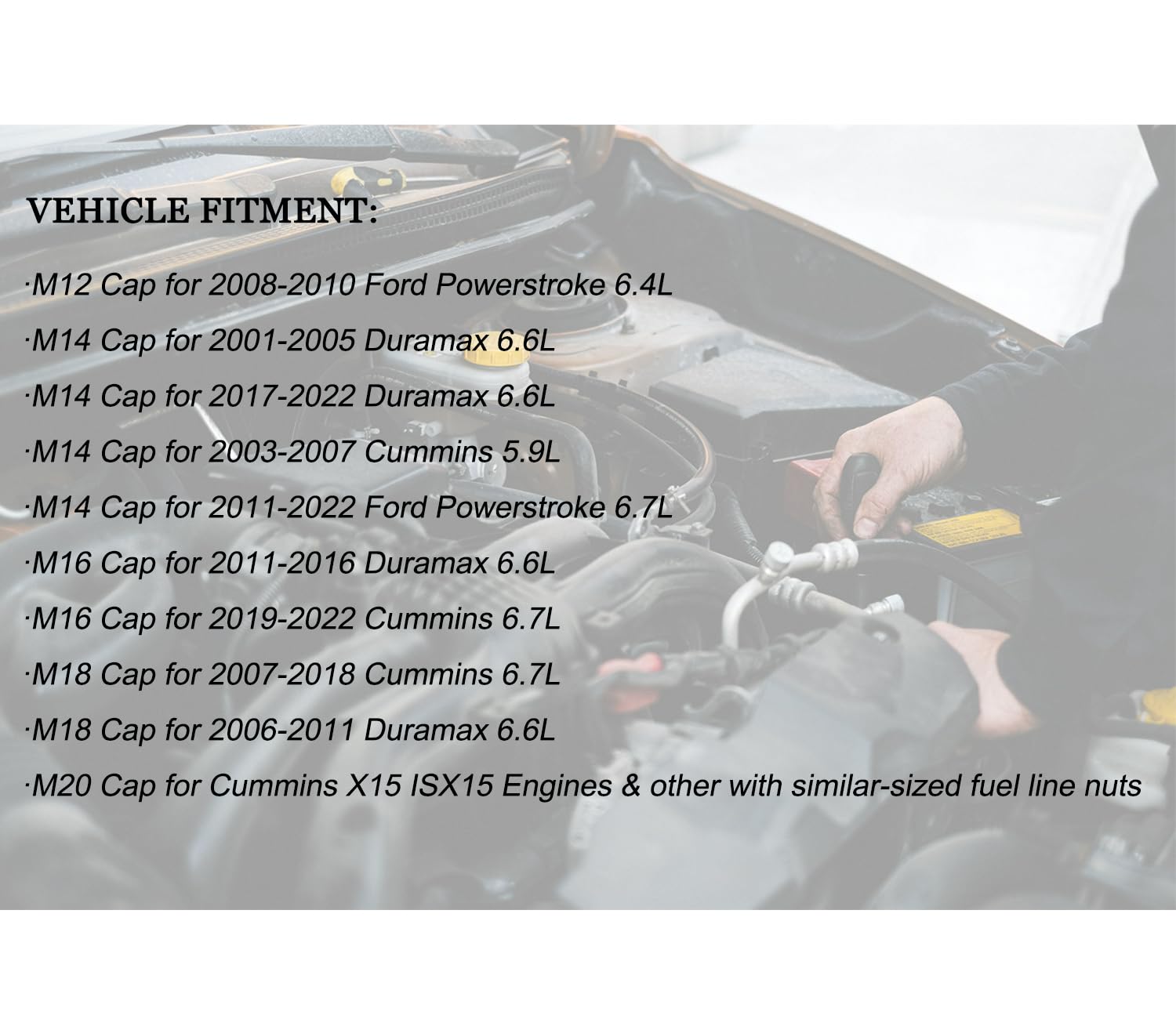Mysttoo 20mm injector cap enables reliable connections for diesel engines.