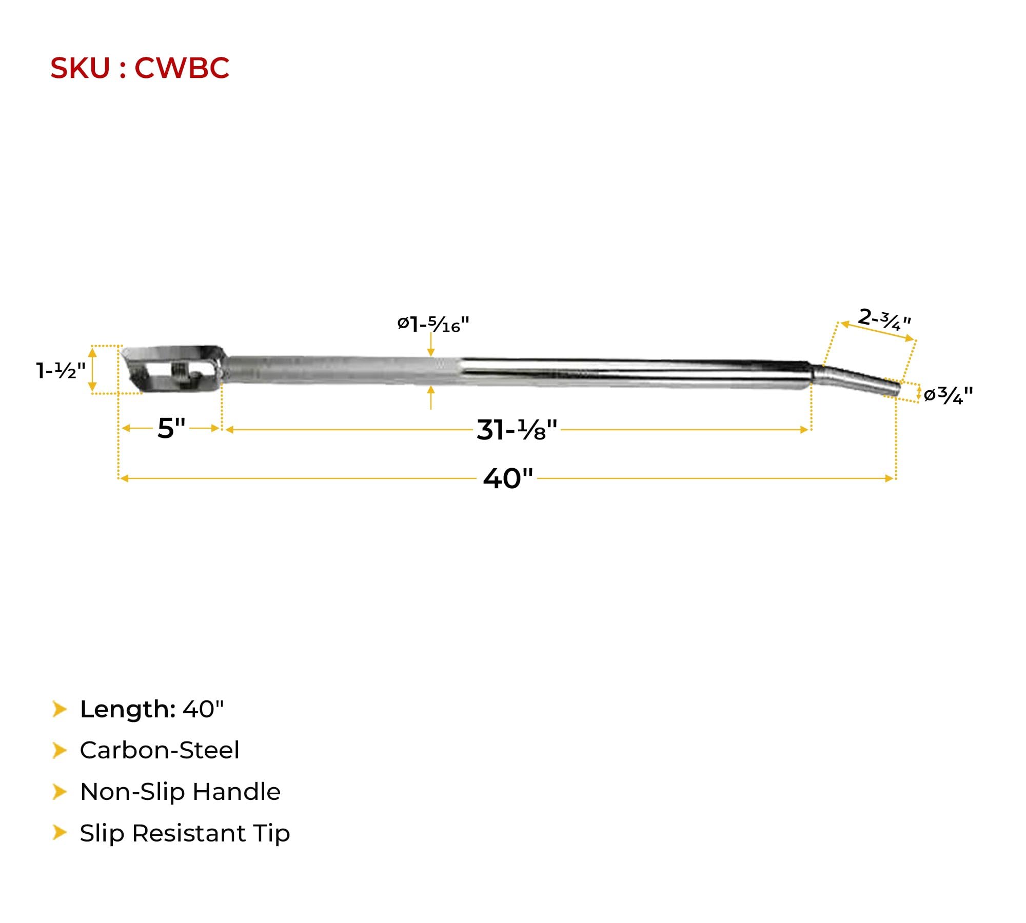 Mytee Products carbon-steel tip boosts torque stability during chain binder tightening.