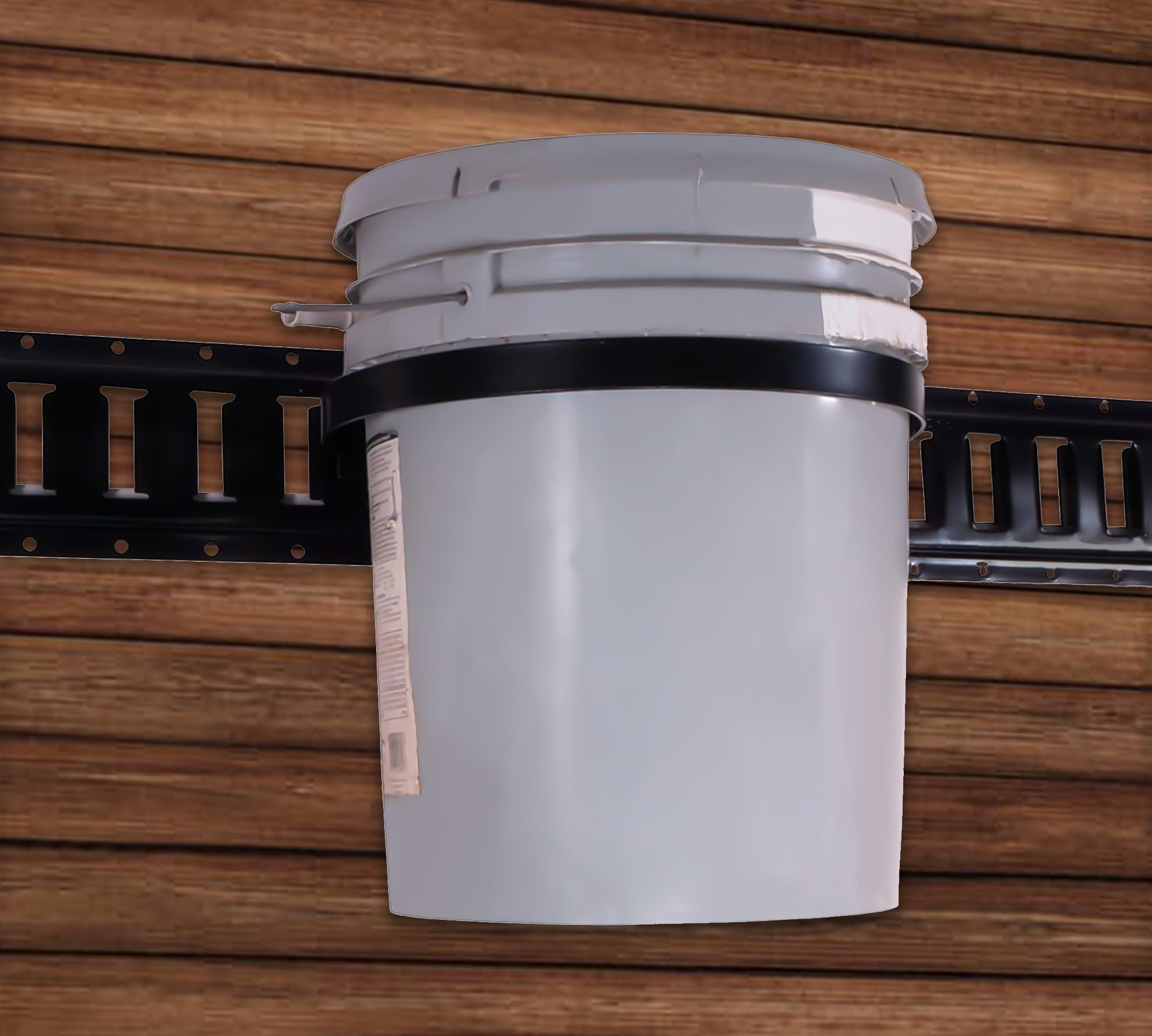 Durable steel construction of Mytee bucket holder with protective coating.