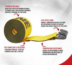 Mytee Products Kinedyne winch strap 30 ft length offers versatile securing options.