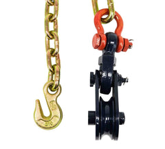 Snatch block and pulley for increased winch efficiency