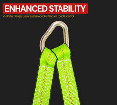 D-ring middle enables balanced load distribution during towing and recovery