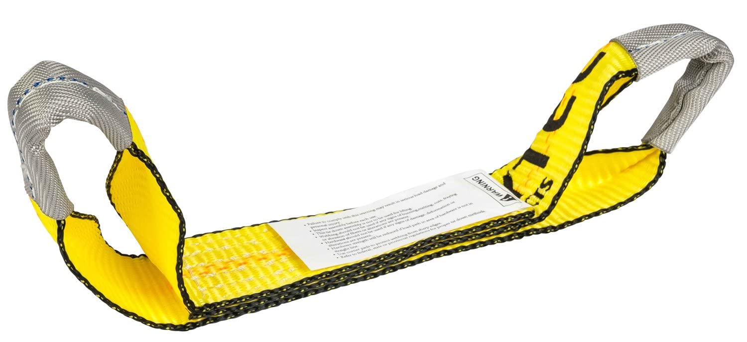 Bright yellow cargo strap from Mytee Products improves visibility on site.