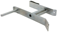 Mytee Products steel winch strap winder mounted on trailer side rail for easy storage.