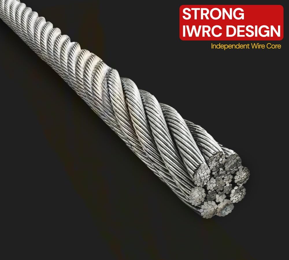Mytee Products IWRC core design resists crushing under heavy loads.