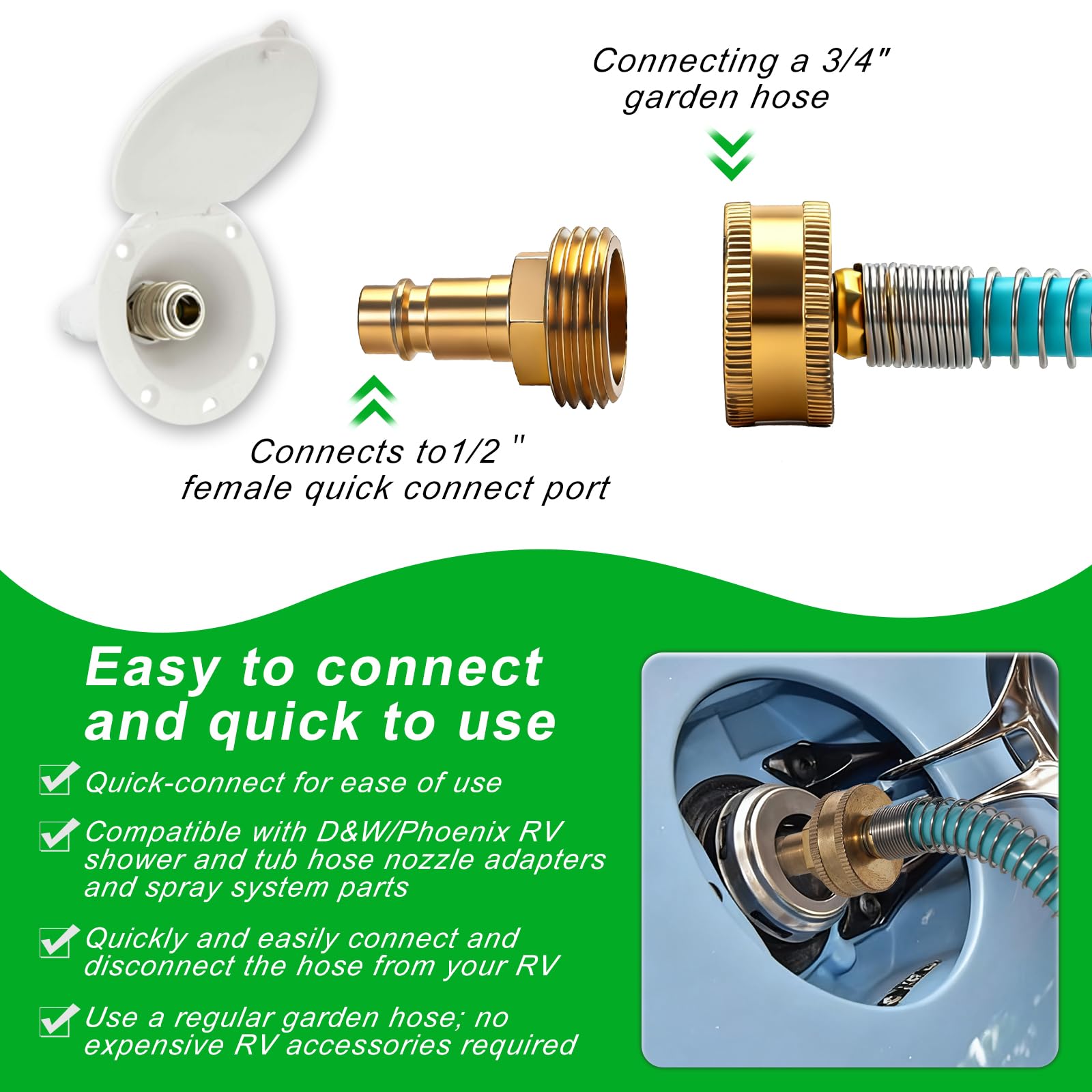 MytheeTale brass fittings close-up showing durable leak-proof connections