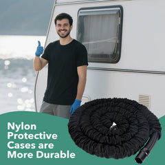 MytheeTale nylon protective sleeve shields the hose for longer life.