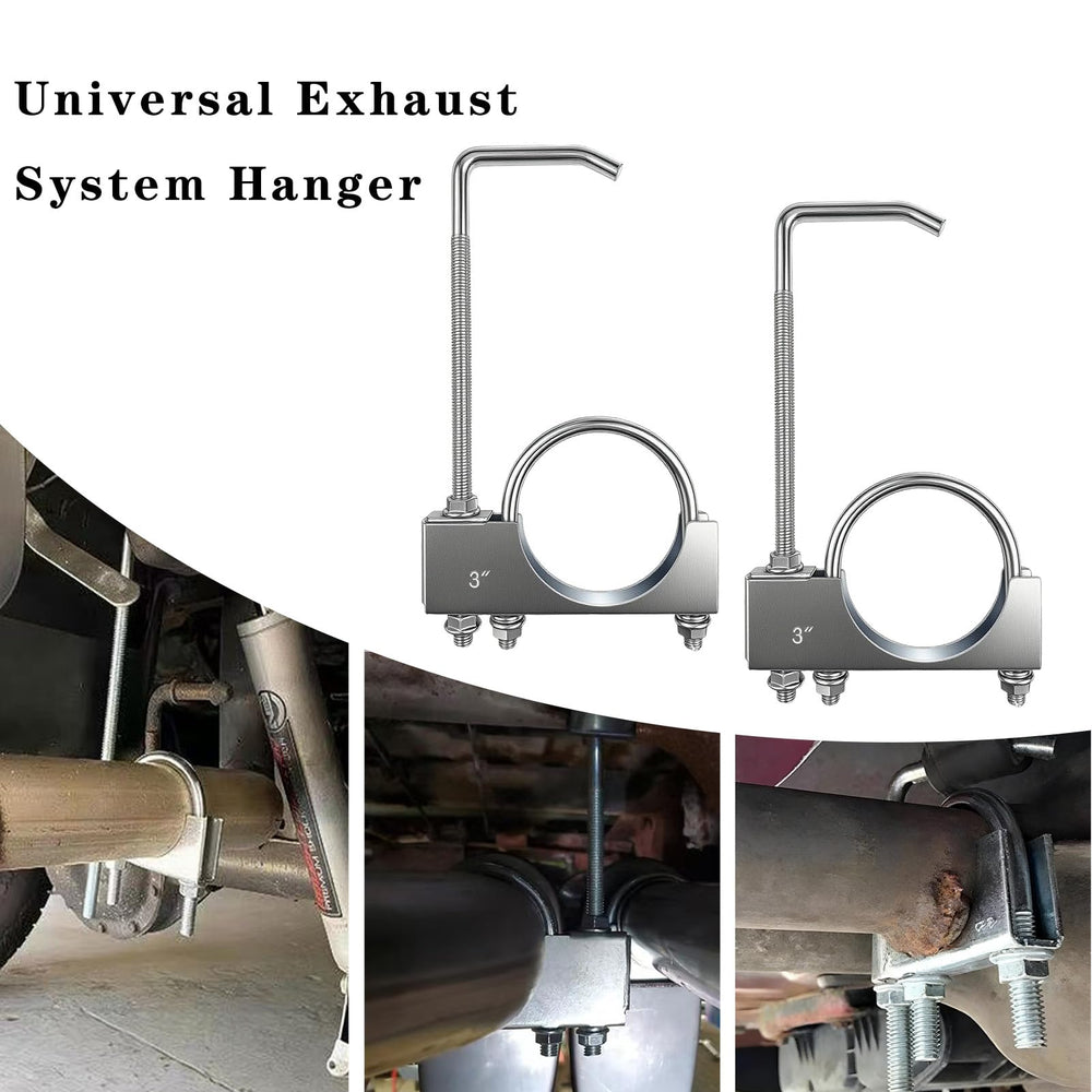Myzpahn adjustable exhaust hanger installation step demonstrates easy bolt-on setup.