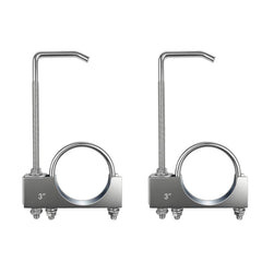 Myzpahn exhaust clamp 3in hanger closeup showing robust construction for durable fit.
