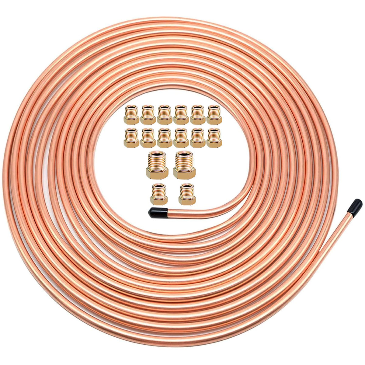 mznowsea brake line 25ft copper-coated closeup highlighting durability for hydraulic systems