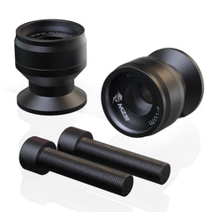 MZS 6MM swingarm spools universal black fit many bikes and support stands.