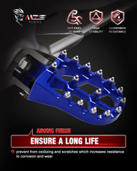 6061-T6 aluminum body of MZS foot pegs highlighting rust resistance