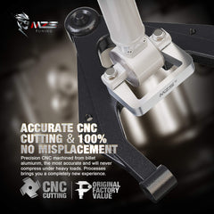 MZS billet-aluminum spacers highlight precision machining and rust resistance.