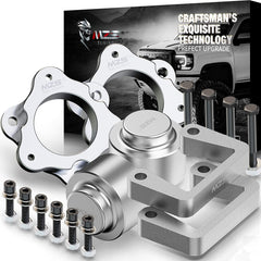 MZS leveling kit front spacer assembly shows balanced stance and added ground clearance.