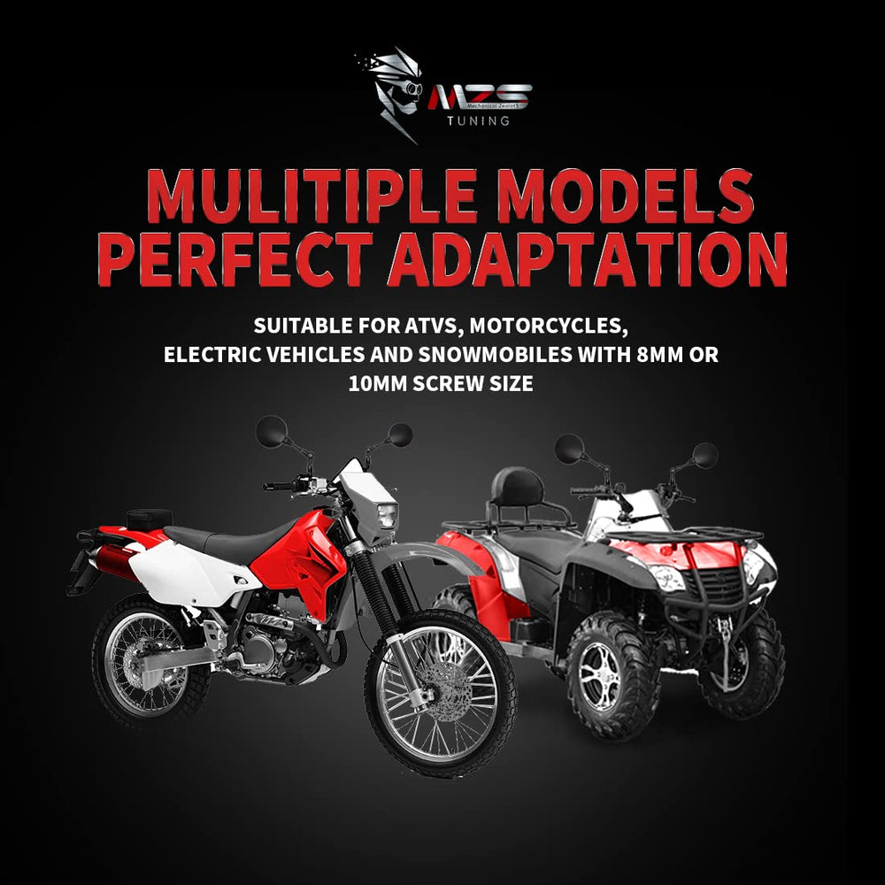 MZS motorcycle mirrors quick install adapters for versatile setups