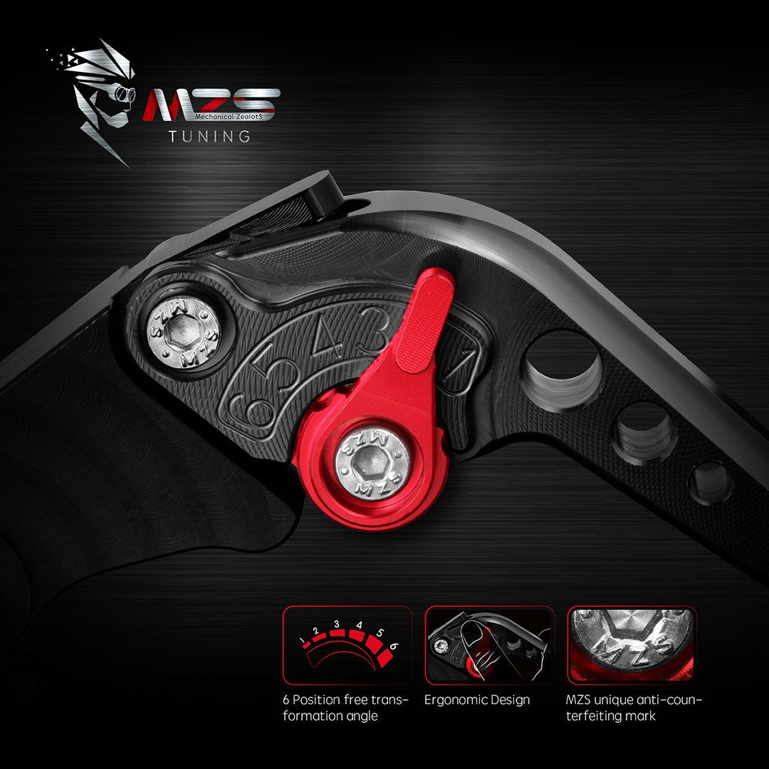 MZS skidproof texture grip on lever enhances control during rides.