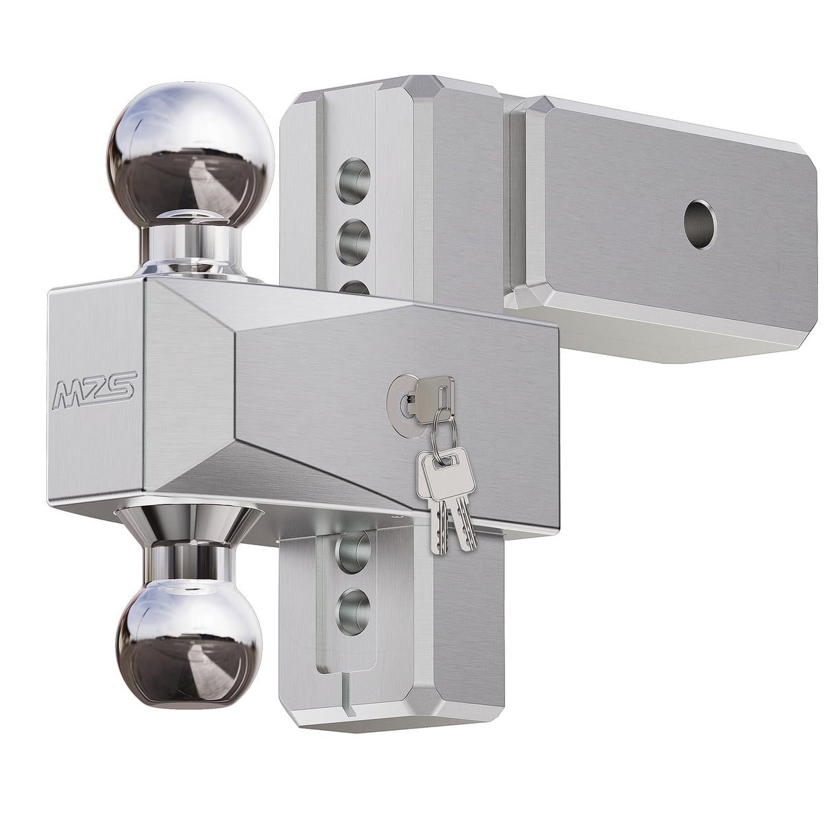 MZS Upgraded Aluminum Adjustable Trailer Hitch with 6in drop for versatile towing setups