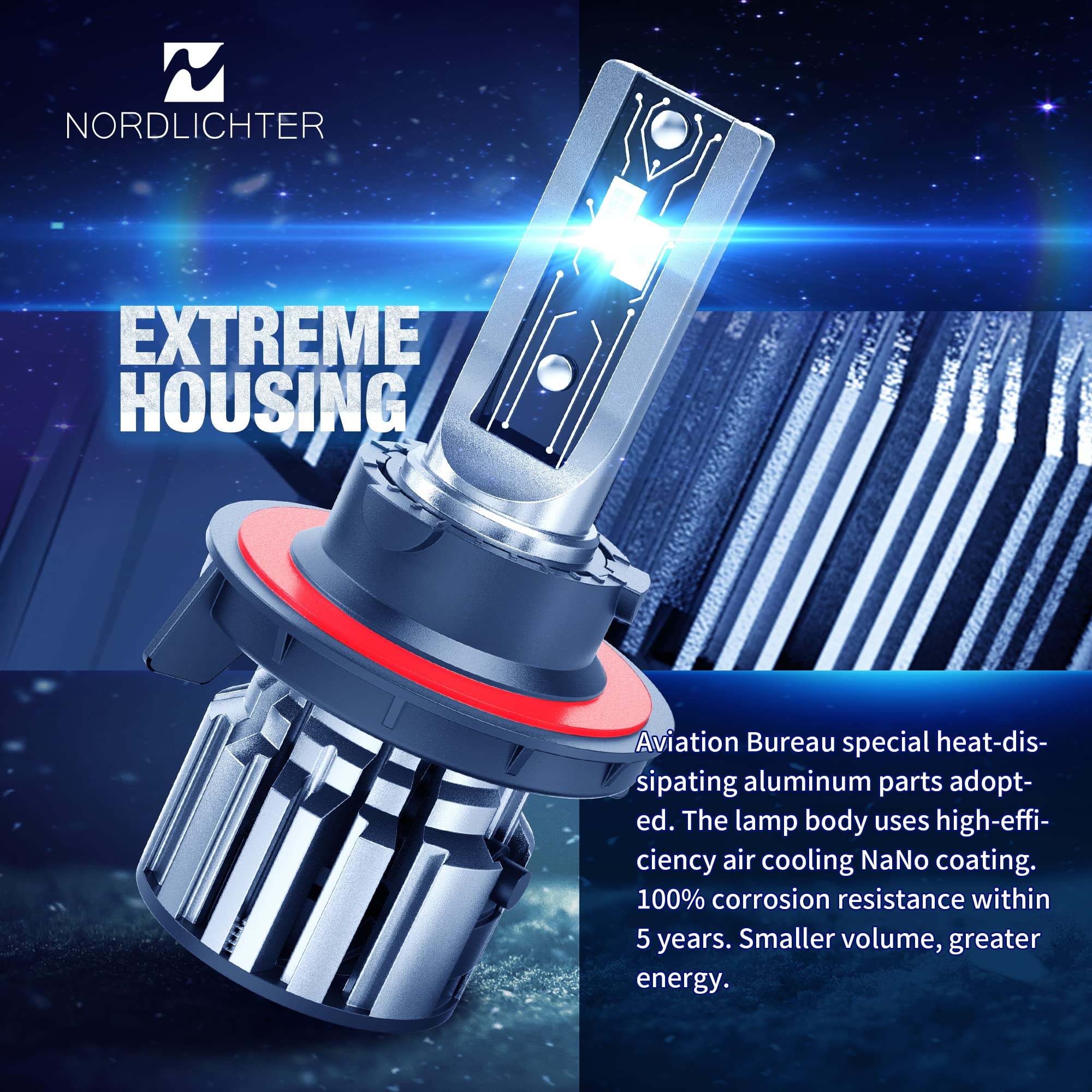 N Nordlichter H13 beam-pattern control improves pedestrian and sign visibility.