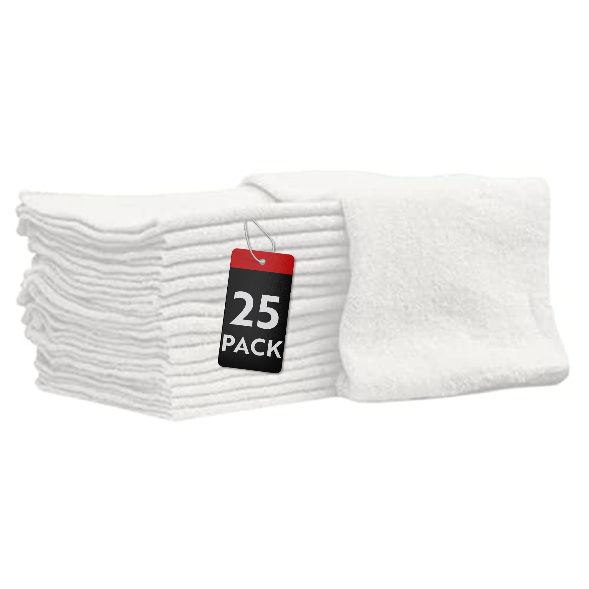 Nabob Wipers 25-pack towels pack shot highlighting durable 100% cotton construction for busy shops
