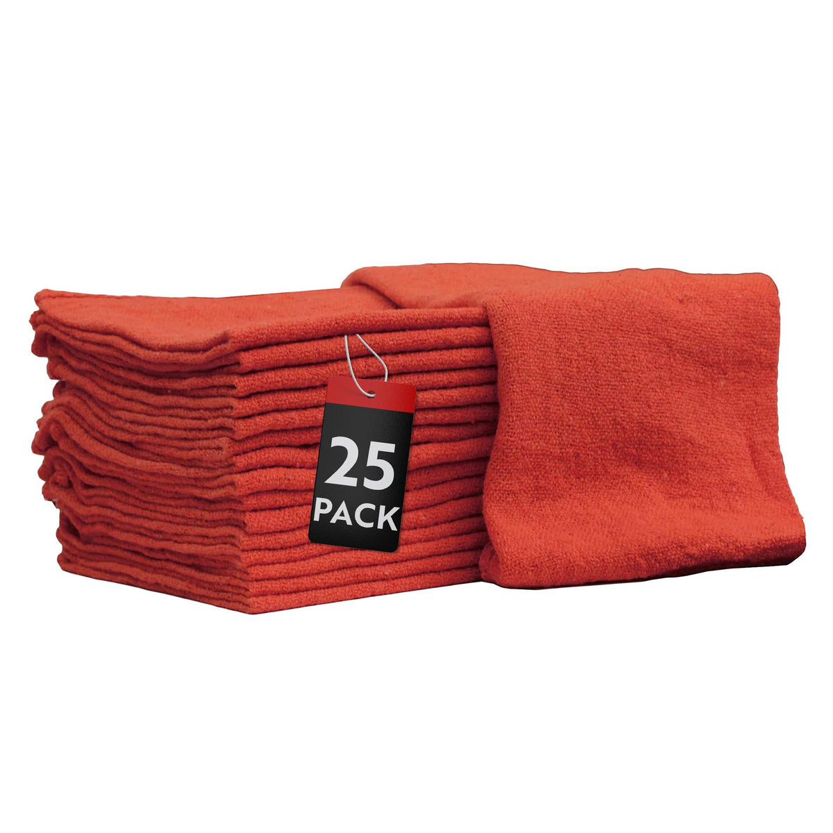 Nabob Wipers shop towels 14x14 red, durable packaging for quick garage cleanups.