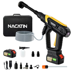 NACATIN cordless washer with battery for portable outdoor cleaning on cars and patios