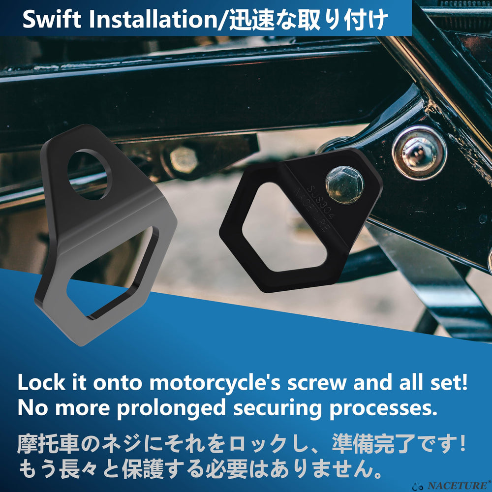 NACETURE dirt bike tie-down rings provide a stable transport solution.