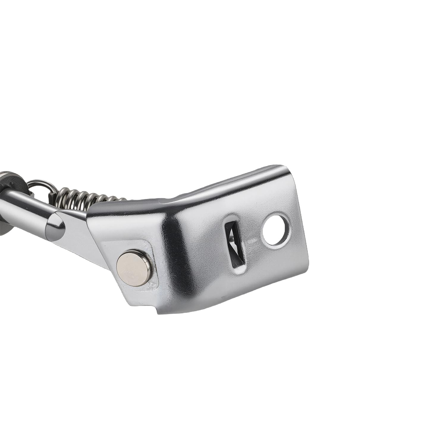NACORE MX350 kickstand detail emphasizing carbon steel springs for fatigue resistance.