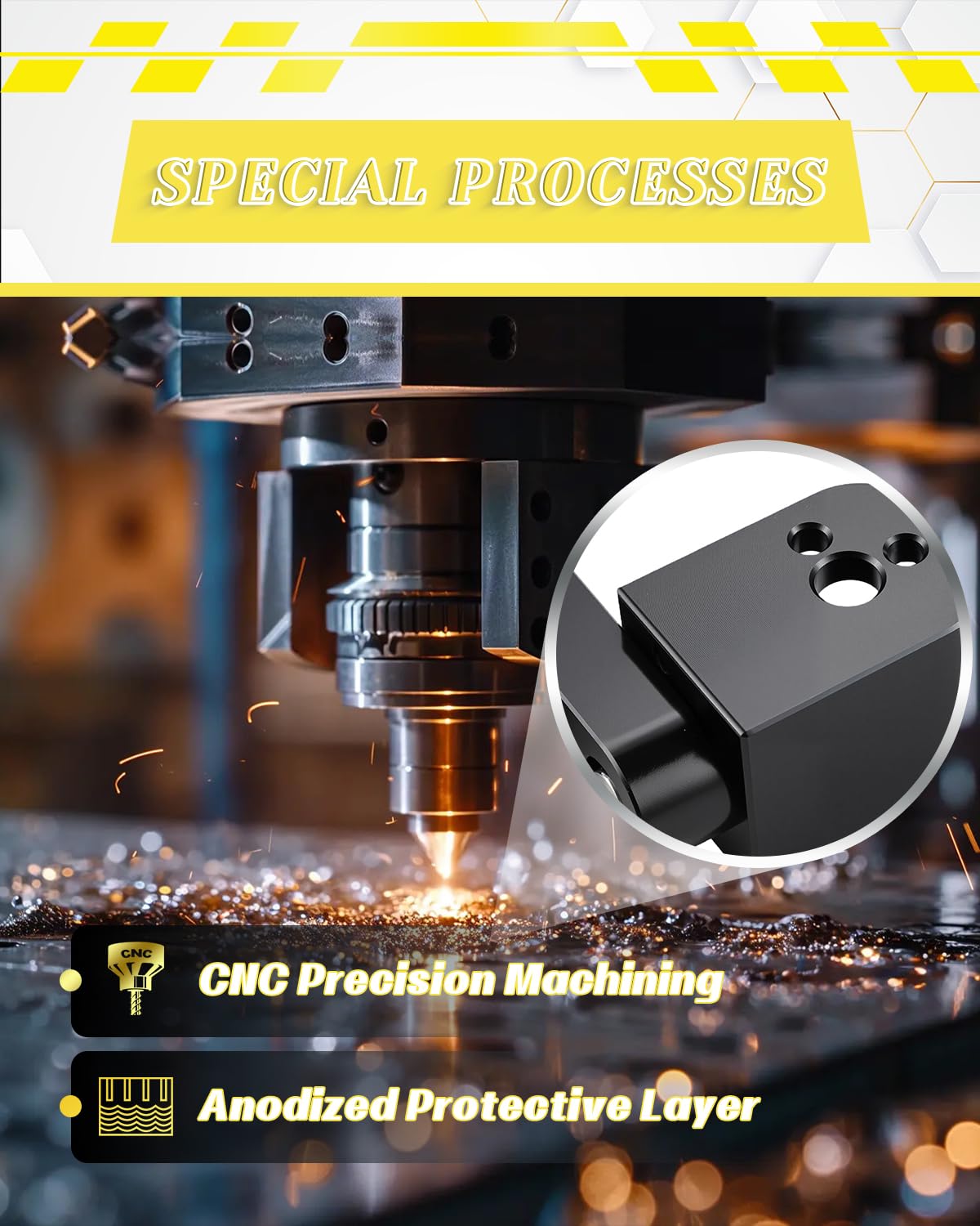 NACORE MX650 bracket anodized surface for lasting wear resistance