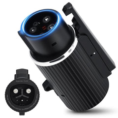 NACSTOCCS NACS to J1772 adapter with locking mechanism for secure charging.